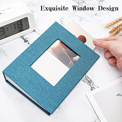 Vienrose 4x6 Photo Album,100 Pockets,Linen Cover with Window,Sky Blue | Cover Window, Acid Free Pages, Linen Hardcover, Baby Wedding Family Photos - color: Skyblue, size: 100 Pocket
