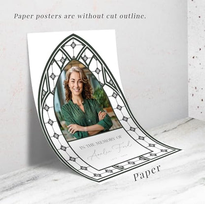 Stained Glass In Loving Memory Sign - Custom Funeral Welcome Sign with Photo - Personalized Memorial Keepsake - color: Sign 14