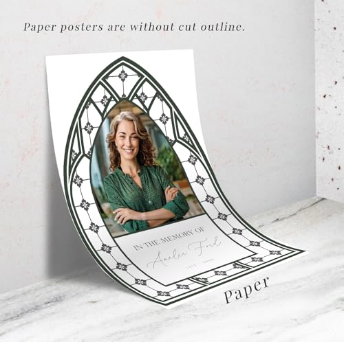 Stained Glass In Loving Memory Sign - Custom Funeral Welcome Sign with Photo - Personalized Memorial Keepsake - color: Sign 14