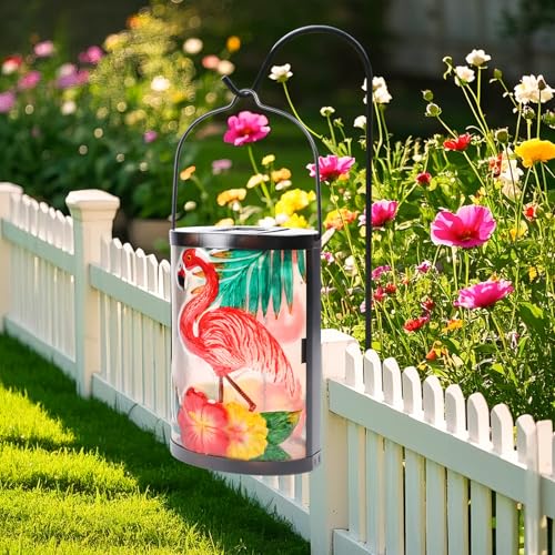 MUMTOP Flamingo Solar Lantern Outdoor Waterproof Hanging Garden Light - color: Pink