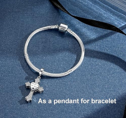 S925 Sterling Silver Urn Charm for Ashes for Women fit Pandora Bracelet and Necklace Jewelry, Memorial Keepsake Gifts Jewelry - style: cross urn charm