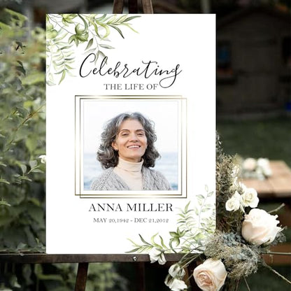 Personalized Funeral Welcome Sign, Celebration Of Life Sign, In Loving Memory Sign, Funeral Welcome Banner, Memorial Sign, Editable Funeral Welcome Sign, Funeral Welcome Sign With Stand #13 - color: Design 13