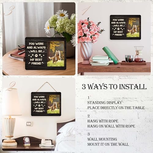 Dog Picture Frame, Cute Pet Wood Photo Frame, Dog Lover Gifts, Sympathy Gifts for Loss of Dog, You Were And Always Will Be My Best Friend Frame, Pet Remembrance Gifts -c05 - style: Pet