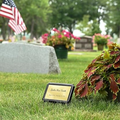 Durable Temporary Grave Marker with Stake, Carbon - color: Carbon