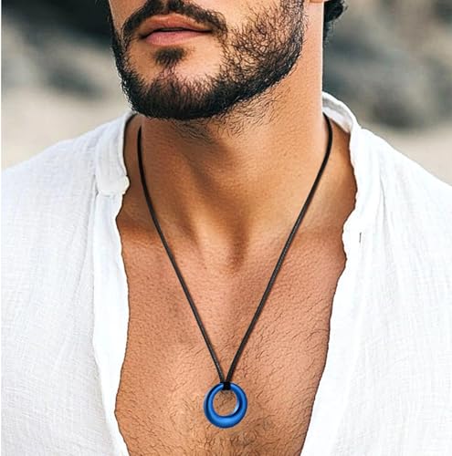 Hearbeingt Cremation Jewelry Urn Necklace for Ashes for Women Men, Circle of Life Eternity Memorial Pendant Ash Jewelry - color: Blue