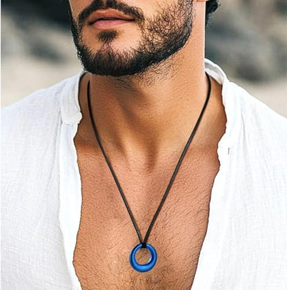 Hearbeingt Cremation Jewelry Urn Necklace for Ashes for Women Men, Circle of Life Eternity Memorial Pendant Ash Jewelry - color: Blue