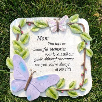 10 Inch Polyresin Memorial Garden Stone, Sympathy Gift for Loss of Mom, Memorial Plaques for Outdoors, Garden Stones in Memory of Loved Ones, Remembrance of Beloved Mather (Mom) - style: Mom