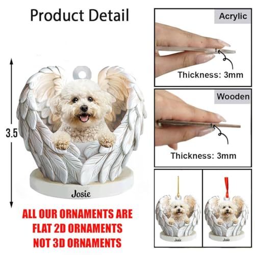 Personalized Sleeping Manx Cat Remembrance Ornament, Custom Manx Cat Angel Wings Ornament, in Loving Memory Gift, Sympathy Ornaments for Pet Loss