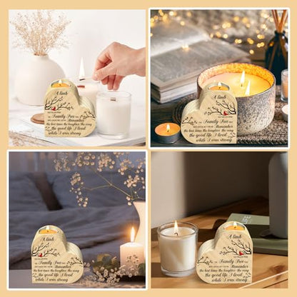 Sympathy Candle Gifts, Loss of Loved One Sympathy Candle Holders, Memorial Wooden Heart Candle Holders, Funeral Grief Condolence Memorial Gift for Loss Loved One, Double Sided Printing - color: Candle-limb-tree