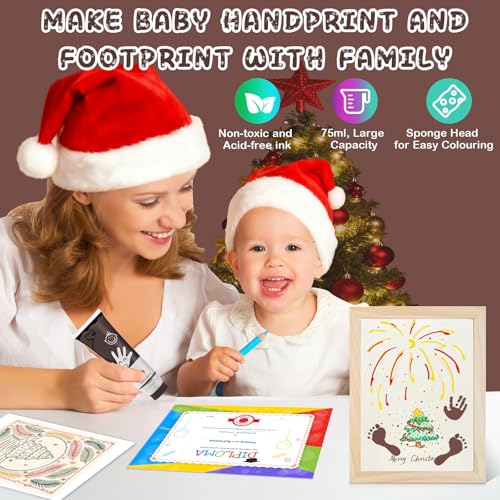 Baby Hand and Footprint Paint with Sponge Head, 2.54 fl oz, Non-Toxic & Acid-Free, Washable Baby Safe Paint for Newborn Keepsakes, Dog Nose & Paw Prints, Ideal New Mom Gift - Brown - color: Brown
