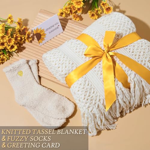 Birthday Gifts for Women, Christmas Self Care Get Well Gifts Baskets for Women, Sending Sunshine Sunflower Care Package, Thinking of You Thank You Inspirational Gift for Friend, Mom, Sister, Wife - color: Sunflower Yellow