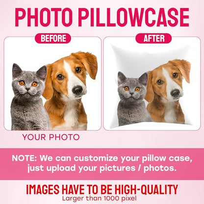 Ships Next Day, Custom Pet Pillow with Picture, Personalized Pillow 18x18 | Personalized throw pillows with photos and text, customizable pillow case, customized pillow for your pets and loved ones - size: 18x18