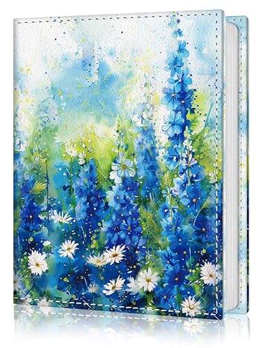 Photo Album 4x6, 56 Pockets Small Picture Book Blue Daisy Flower - color: Blue Daisy Flower