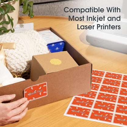 4.25" X 5.5" Matte White Printable Shipping Labels | (100 Sheets, 400 Stickers) Large Address and Mailing Labels for Laser & Inkjet Printers - Spartan Industrial Template R023 - style: 400 Labels