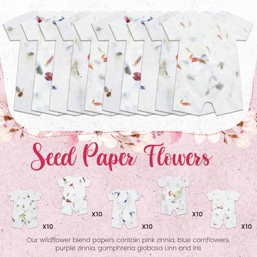 Dunzoom 50 Pcs Plantable Seed Paper Tags Wildflower,Bodysuit - style: Bodysuit
