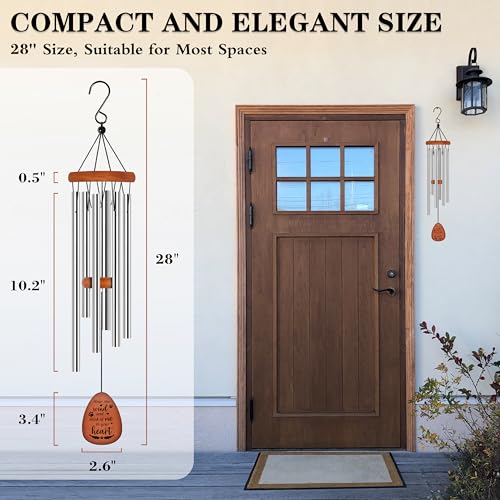 Dog Memorial Gifts for Loss of Dog, 28" Pet Memorial Gift Wind Chime Silver - color: Silver