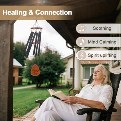 32" Memorial Wind Chimes for Loss of Loved One Sympathy Gifts with Condolence Card, Weatherproof Aluminum Outdoor Windchimes for Garden Patio Porch, Bereavement Remembrance Gift for Friend