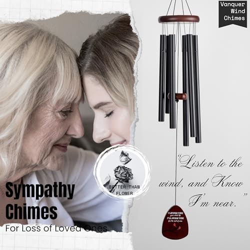 Memorial Wind Chimes for Loss of Loved One, Windchimes in Memory of a Loved One, Sympathy Gift Baskets, Bereavement Condolence Gifts, Memorial Gifts for Loss of Mom, 32" Sympathy Cardinal, Black - size: 32" Cardinal