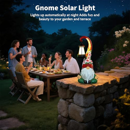 Solar Garden Gnome Statue, 13.1 Inch Zen Gnome with Lantern for Yard Decor - style: Zen Gnomes 13.1in