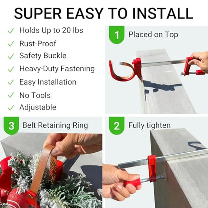 Christmas Grave Wreath Holder,Headstones Hanger,Adjustable 3-8" - 2 Pack - color: Red, size: 3 to 8 inches