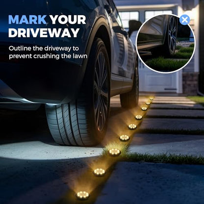 SOLPEX 12 Pack Small Solar Ground Lights, Driveway Lights Warm White - color: Warm White, size: 12 Pack