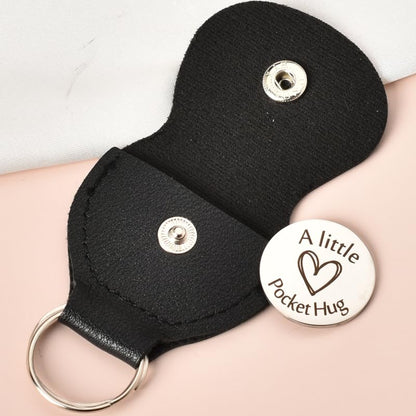 ShiQiao Spl Sympathy Memorial Gifts for Loss of Mom Dad Grief Bereavement Remembrance Gift Pocket Hug Token for Women Men Those We Love Don't Go Away Keychain Double Sided Inspirational Gift - color: Those We Love Don't Go Away