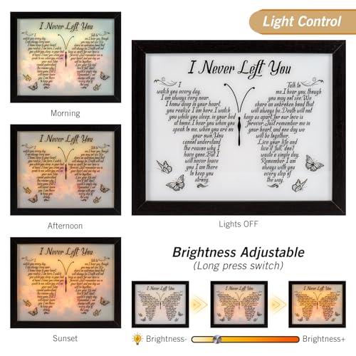 Sympathy Gift LED Memorial Shadow Box Memorial Gifts for Loss of Loved One Mother Mom Dad Father, Bereavement Gifts Condolences Gifts in Memory of Loved One Gifts - size: I Never Left You Black