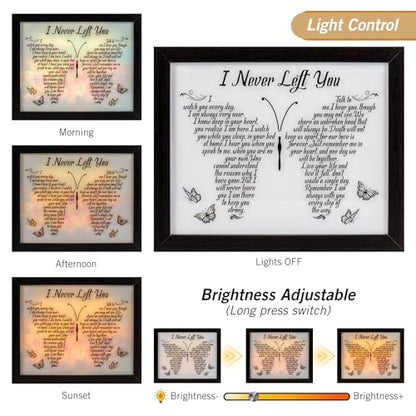 Sympathy Gift LED Memorial Shadow Box Memorial Gifts for Loss of Loved One Mother Mom Dad Father, Bereavement Gifts Condolences Gifts in Memory of Loved One Gifts - size: I Never Left You Black