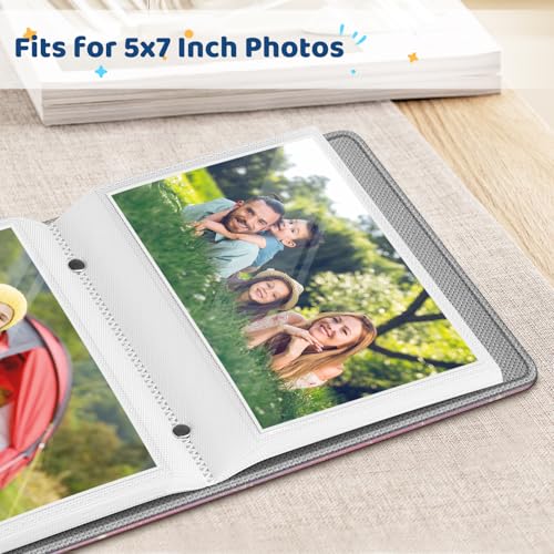 Fintie Photo Album 5x7 Photos, 52 Pockets Small Capacity Wallet Albums Book | Vegan Leather Cover, 5X7 Picture Keepsakes, Family/Wedding/Travel Memory Book, For Boys Girls Art Work, Fantasy Ombre - color: fantasy ombre