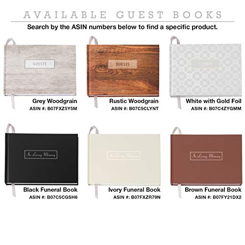 Global Printed Products Wedding Guest Book, 9"x7", White with Gold Foil