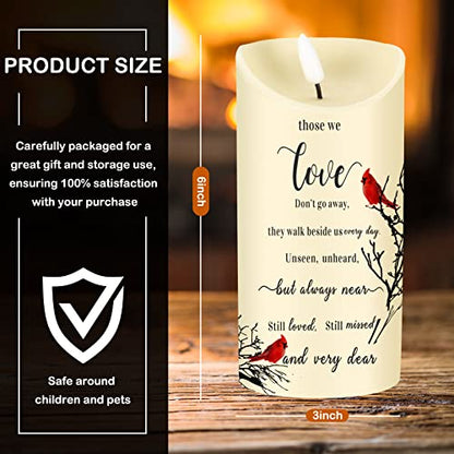 Gerrii Flameless Cardinal Memorial Sympathy Candle LED Battery,Simple Style - style: Simple Style