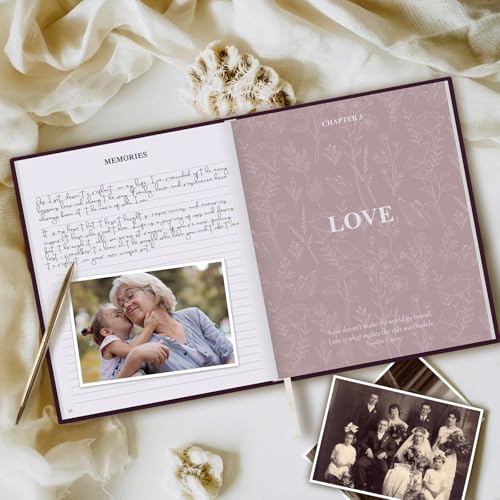 Lanpn Grandma Life Story Book Journal with 260+ Prompts, Linen Hardcover Grandmother Guided Journal Memory Keepsake Book to Fill Out, Birthday Mother's Day Christmas Gift for Grandmas, Purple - color: Purple