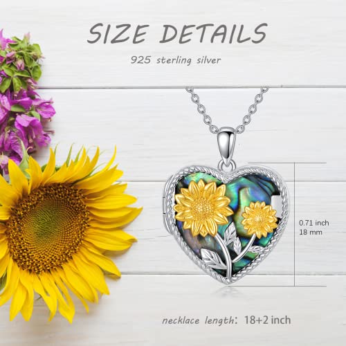 Dorunmo Locket Necklace 925 Sterling Silver Pictures Photo Keep Someone Near to You Custom Lockets Mother's Day Jewelry Personalized Photo Locket Gifts - color: F-Sunflower, style: Locket Only