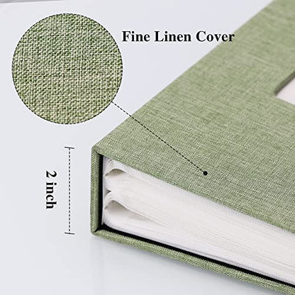 Vienrose 4x6 Photo Album,300 Pockets,Linen Cover with Window,Grass Green | Linen Hardcover, Slip In Photo Book, Family Memory Album, Travel Keepsake - color: Grassgreen, size: 300 Pocket