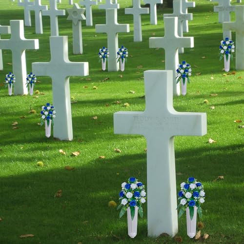 24 Pack Cemetery Vases for Grave Cemetery Vases with Spikes Flower Holder for Cemetery Cemetary Vase Grave Flower Holder Grave Flower Holder for Cemetery - color: Light Gray