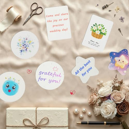 80 Pcs Plantable Wildflower Seed Paper Greeting Card, Gift Tags-4 Styles - style: 80Pcs-Flower Cards