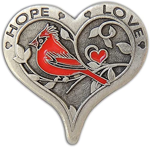 Abbey & CA Gift Bf Hope Love Cardinal Pocket Token W/Red Epoxy, Multi