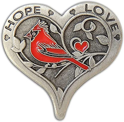 Abbey & CA Gift Bf Hope Love Cardinal Pocket Token W/Red Epoxy, Multi