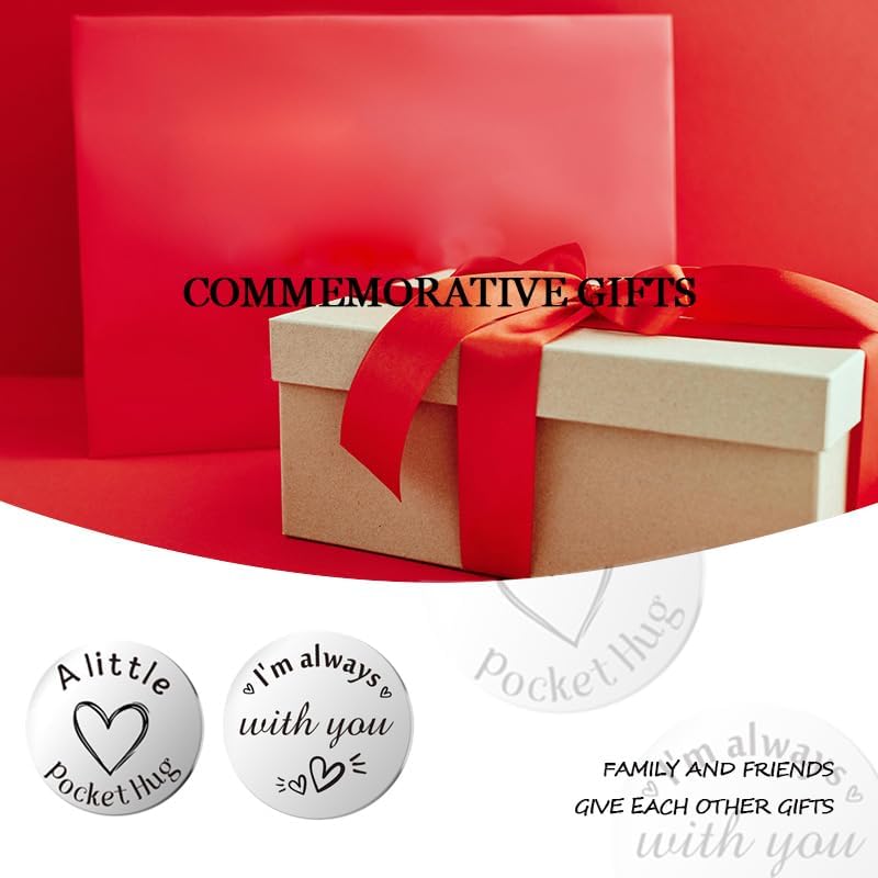 Pocket Hug Token for Women Men Him Birthday Inspirational Gifts for Daughter Friend Long Distance Gifts for Wife Mom - color: I'm Always With You