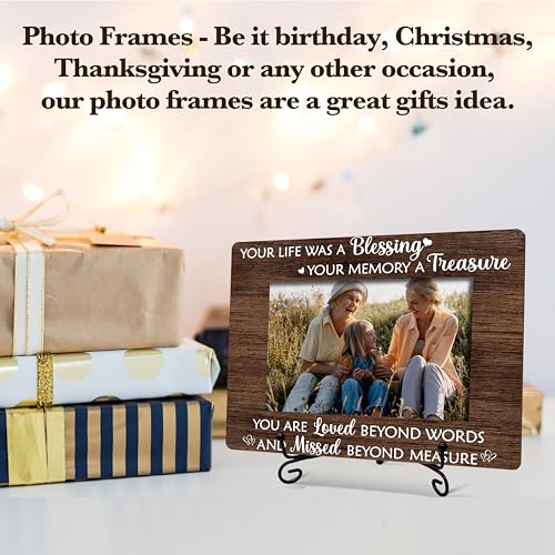 Gihyan Memorial Picture Frame, Your Life Was A Blessing Photo Frame, Sympathy Gift For Loss Of Mother Father, In Memory of Loved One Bereavement Gifts, Home Office Remembrance Frame With Stand -01