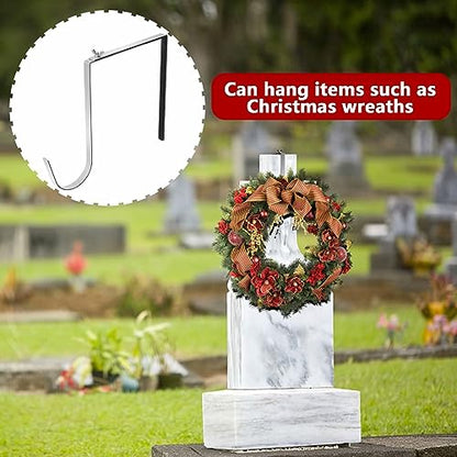 4 Pcs Christmas Headstone Wreath Hanger, Adjustable Headstone Wreath Holder - style: 4 Pcs