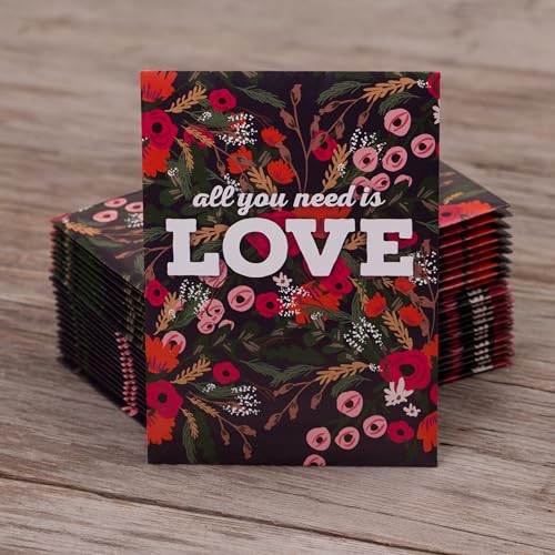 All You Need is Love Bouquet 25 Wildflower Packets for Planting, Perfect Valentines Gift, Garden Seeds to Grow Live Plants, Flowers - Bentley Seed Co. - style: All You Need Is Love