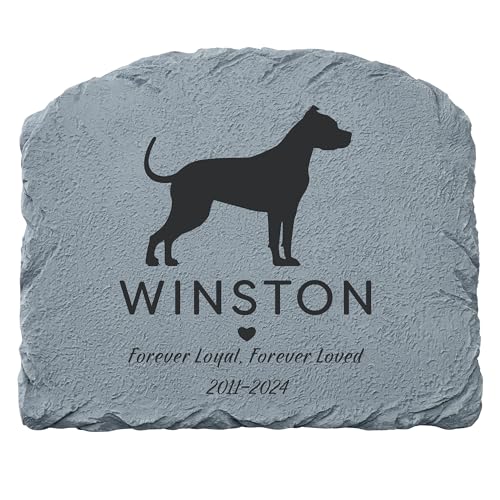 Let's Make Memories Personalized Memorial Garden Stone - Pet Silhouette - in Loving Memory - Dog - color: Dog - Silhouette + Heart