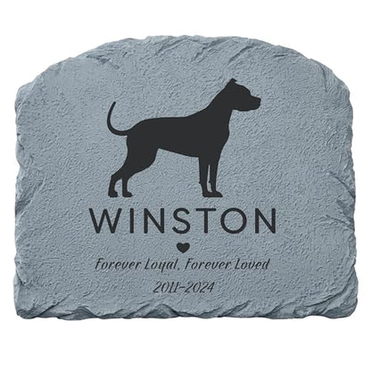 Let's Make Memories Personalized Memorial Garden Stone - Pet Silhouette - in Loving Memory - Dog - color: Dog - Silhouette + Heart