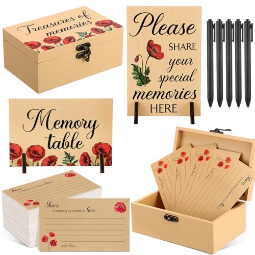 Gilprop 112 Pcs Share a Memory Cards for Celebration of Life, Poppy - style: Poppy