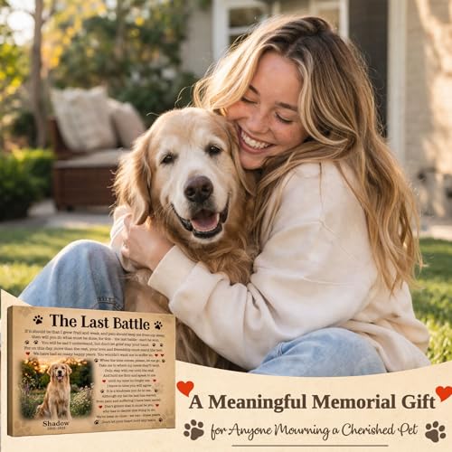 LOPHAW SHIPS NEXT DAY Personalized Dog Memorial Canvas Prints with Photo Name Date - Custom Pet Memorial Gifts for Dogs & Cats, Bereavement Remembrance Gifts, In Memory of Beloved Dog, Printed in USA