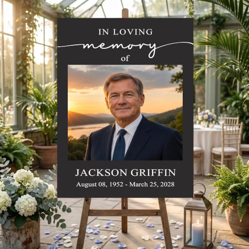 Custom Funeral Welcome Sign, Personalized Celebration of Life Welcome Sign, Funeral Poster Board, Memorial Picture Board, Memory Sign for Funeral, Celebration of Life Decor, Funeral Decorations #6 - color: Background#6