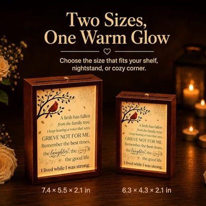 Sympathy Gifts for Loss of Loved One, LED Wood Memorial Shadow Box, 3 Lighting Modes, Bereavement Condolences Remembrance Gifts, 7.4''x5.5''x2.1'' - color: A Limb