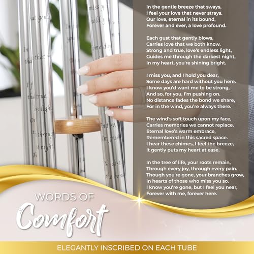 Tree of Life Memorial Wind Chimes for Loss of Loved One (32")