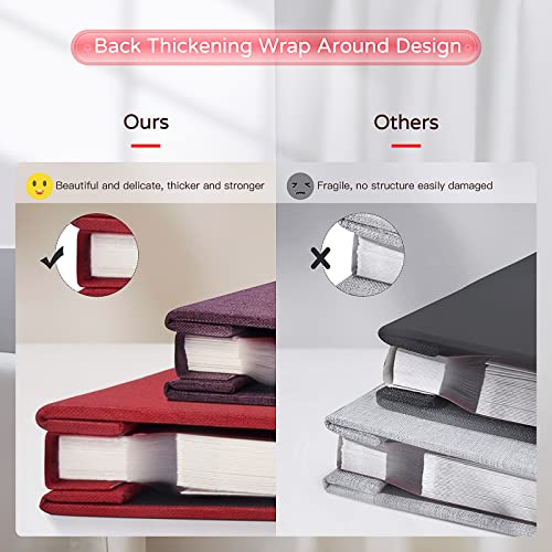 Popotop Large Photo Album Self Adhesive 4x6 5x7 8x10 Scrapbook Album DIY Picture Book,Gifts for Mom,Family Baby and Wedding,with Metal Pen and Plastic Board - color: Red, size: 11.5"x10.6"40pages